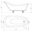 Окремостояча овальна ванна з мармуру Dremex Coco Gold 179x80,5x78,8 см, Gelcoat, білий глянцевий + сифон + ніжки Окремостояча овальна ванна з мармуру Dremex Coco Gold 179x80,5x78,8 см, Gelcoat, білий глянцевий + сифон + ніжки