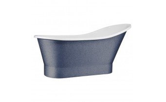 Окремостояча кам'яна ванна Besco Gloria Glam 150x66, графіт з сифоном click / clack (WMD-150-GLG)