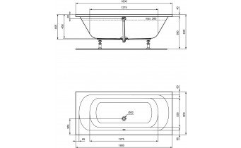Ванна акрилова Ideal Standard Hotline New Duo 180x80, пряма (K275001)