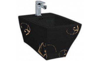 Підвісне біде ArtCeram Jazz, gold lettering black (JZB0010306) Підвісне біде ArtCeram Jazz, gold lettering black (JZB0010306)