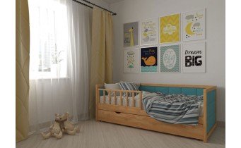 Дитяче ліжко WoodSoft Nevis з ящиками 90x200, ясень (NevisJ90200JAS)