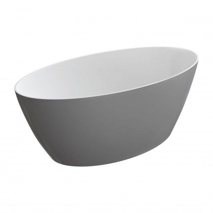 Окремостояча ванна Omnires Siena M+ 161x81 см, сіро-біла глянцева (SIENAWWBSP)