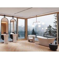 Окремостояча акрилова ванна Besco Amber 170x80 з сифоном click / clack, білий (WAS-170-ABB)