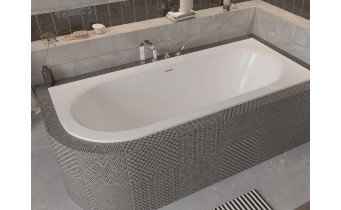 Акрилова ванна Besco Avita Slim + 160x75 R, асиметрична + сифон золотий (WAV-160-PPZ)