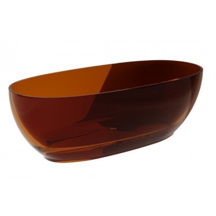 Ванна овальна окремостояча з матеріалу ResiCast Besco Mexa Earth Rust 170x78x55 см, + сифон Black Matt, Колір Охра - темно пігментно коричнево червоний, прозора ванна (WAM-170-ERB)