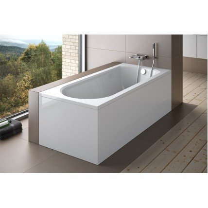 Ванна акрилова Besco Intrica 160x75, пряма + біла панель (екран) + ніжки (WAIN-160-PK-PN)