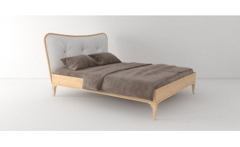 Двоспальне ліжко WoodSoft Orlean / Орлеан 140x190, Ясень (Orlean140190JAS)