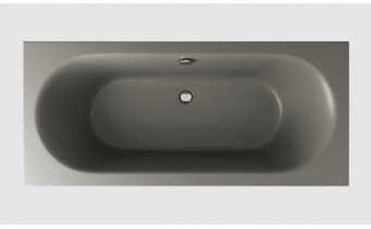 Ванна акрилова пряма Excellent Oceana Slim 160x75 см, Сіра матова / Matt Grey, під забудову, пєдестал, бортик 18 мм