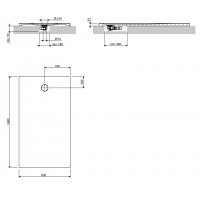 Душовий піддон, камяний Omnires Aquarock M+ 90x160 см, антиковзкий, прямокутний, Чорний матовий