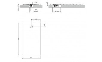 Душовий піддон, камяний Omnires Aquarock M+ 90x160 см, антиковзкий, прямокутний, Теракотовий матовий