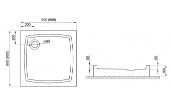Душовий піддон Polimat Patio 1 80x80 (00732)