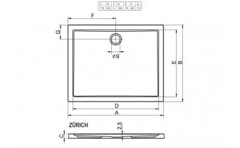 Душовий піддон Riho Zurich 246 1700х800, білий (DA80)