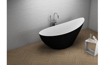 Ванна акрилова окремостояча Polimat ZOE 180х80 см, чорна матова + ніжки (00332)