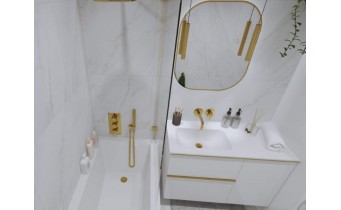 Дзеркало з LED підсвіткою у ванну Elita Sharon 60/70 Gold, 60x70x2,9 см (168119)