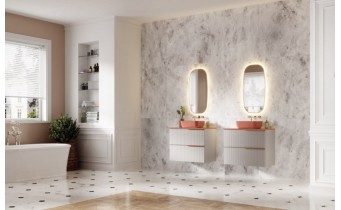Овальне дзеркало з LED підсвіткою у ванну Elita Sharon Diamond 45/90 Rose Gold, 45x90x2,4 см (168703)