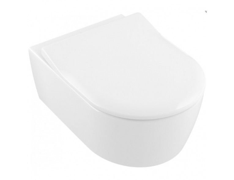 Підвісний унітаз Villeroy&Boch Avento Direct Flush Slimseat Ceramic Plus з кришкою soft-close (5656RSR1)