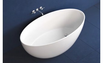 Окремостояча овальна ванна з мармуру Dremex Goya 160x85x62,5 см, Gelcoat, білий матовий Окремостояча овальна ванна з мармуру Dremex Goya 160x85x62,5 см, Gelcoat, білий матовий