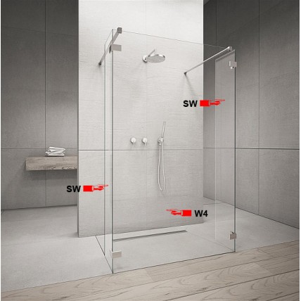 Фронтальна частина душової кабіни Radaway Euphoria Walk-in W4 90 (383141-01-01)