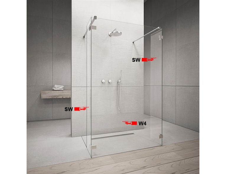 Фронтальна частина душової кабіни Radaway Euphoria Walk-in W4 90 (383141-01-01)