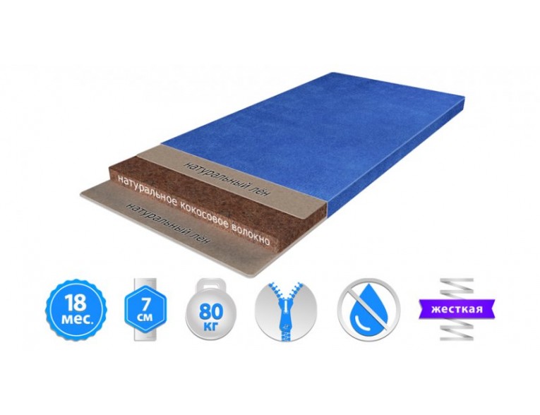 Матрац Herbalis Kids Cocos Comfort Blue 70x140 см (2004100701407)