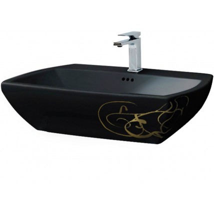 Підвісний умивальник ArtCeram Jazz, gold lettering black (JZL0050306)