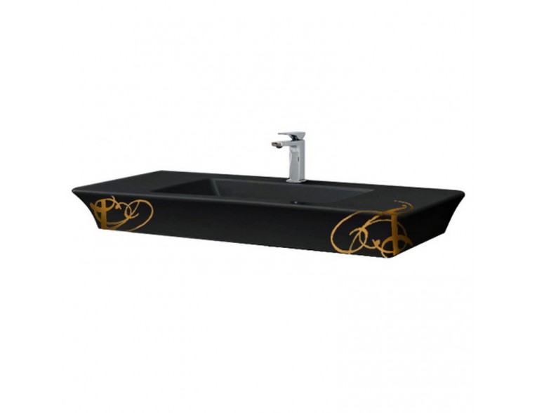 Підвісний умивальник ArtCeram Jazz, gold lettering black (JZL0150306)