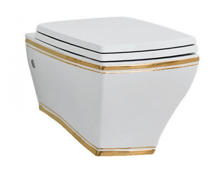 Підвісний унітаз ArtCeram Jazz, gold stripes (JZV0010111)