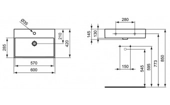 Умивальник на стільницю Ideal Standard Strada 60x42 см (K077801)