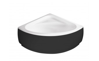 Панель для ванни Besco Luksja 148 Black / Чорна,+ кріплення до панелі, екран для ванни (OAL-150-NSC)