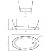 Окремостояча ванна Omnires Siena M+ 161x81 см, чорно-біла глянцева (SIENAWWBCP)