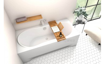 Акрилова пряма ванна Polimat Long 180x80 см, з передньою та бічною панелями + ніжки з кріпленням (00429P)