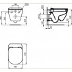 Підвісний унітаз Ideal Standard Teci 365x535x335 мм Aqua Blade (T007901)
