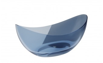 Ванна овальна окремостояча з матеріалу ResiCast Besco Axya Blue Wave 180x80x75 см, + сифон Black Matt, Синя, прозора ванна (WAA-180-BWB)