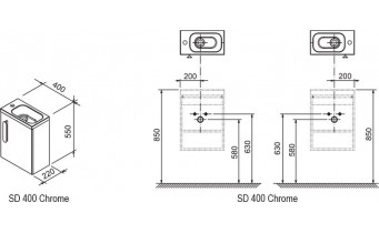 Тумба під мініумивальник Ravak Chrome 400 (X000000538)