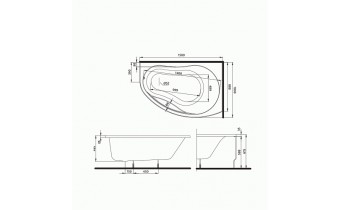 Ванна асиметрична Kolo Promise 150x100 см, права (XWA3050000)
