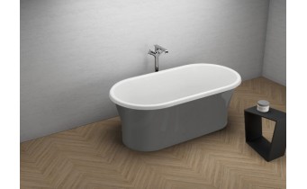 Окремостояча ванна Polimat AMONA NEW 150x75, графітова + ніжки (00413)