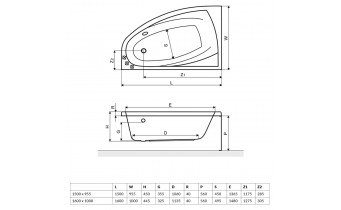 Ванна акрилова Excellent Aquaria Comfort 150x95 см, Лівостороння (WAEX.AQL15WH)