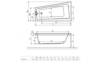 Ванна акрилова кутова Excellent Ava Side (Comfort) 150x80 см, Лівостороння (WAEX.AVL15WH)
