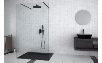 Душова кабіна Besco Aveo Due Black 110x195, прозоре скло (ADB-110-195C)