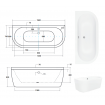 Ванна окремостояча Besco Vista 150x75, біла (WKV-150-WS) Ванна окремостояча Besco Vista 150x75, біла (WKV-150-WS)