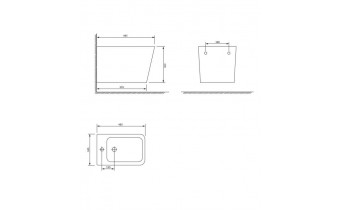 Підвісне біде Omnires Fontana 49 x 35 см, білий глянець (OTTAWABIBP)