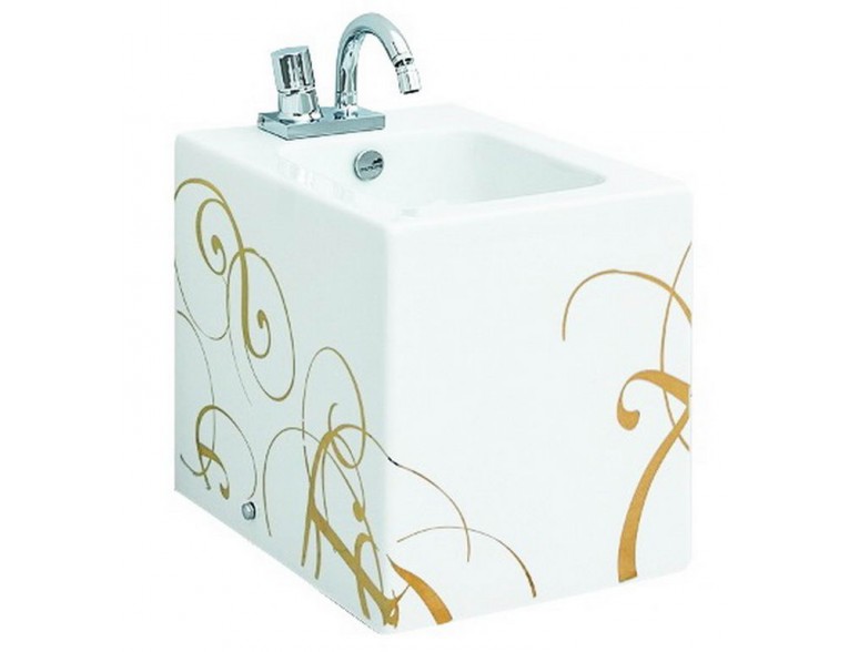 Підлогове біде ArtСeram Block, gold lettering (BKB0020106)