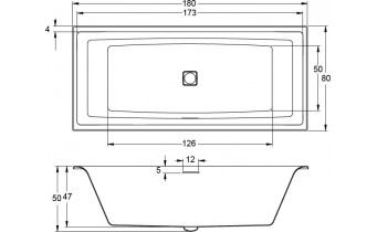 Ванна акрилова Riho Still Square LED 180x80 см, R (BR0100500K00130)