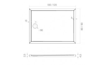 Душовий піддон NEW TRENDY NEW CANTARE 120x90x4,5 см (B-0429)