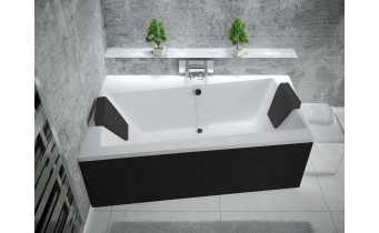 Панель для ванни Besco Infinity 150 R/L Black / Чорна, фронтальна + бічна + кріплення до обох панелей, екран для ванни (OAI-150-NSC)