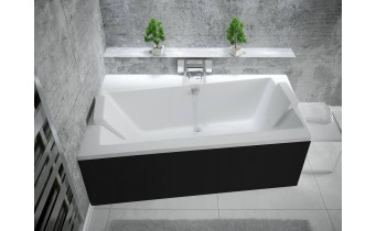 Панель для ванни Besco Infinity 150 R/L Black / Чорна, фронтальна + бічна + кріплення до обох панелей, екран для ванни (OAI-150-NSC)