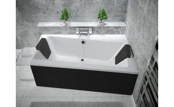 Панель для ванни Besco Infinity 150 R/L Black / Чорна, фронтальна + бічна + кріплення до обох панелей, екран для ванни (OAI-150-NSC)