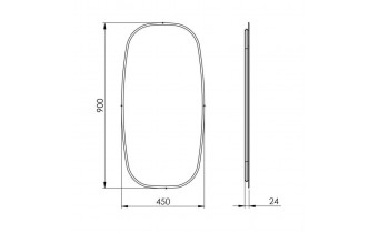 Овальне дзеркало з LED підсвіткою у ванну Elita Sharon Diamond 45/90 Rose Gold, 45x90x2,4 см (168703)