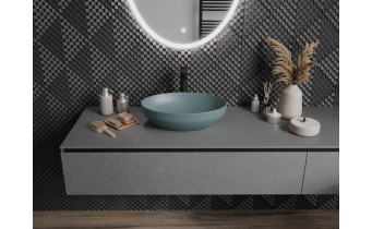 Овальний умивальник на стільницю Mexen Cornelia 50x37 см, світло - зелений матовий