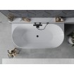 Вільностояча пристінна акрилова слім ванна Oval Slim / Овал Слім 170x80x58 см, біла + чорна глянцева, суцільнолита із заокругленими кутами, накладки злив перелив чорні, бортик 12 мм, + klick - klack